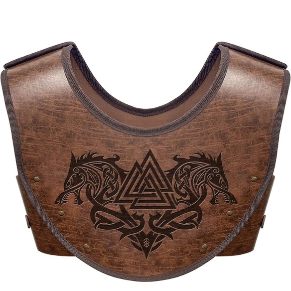 Brand New, Warrior Chest Armor w/ Viking Fenrir Brace, Warrior Set For Ren Faire - Picture 4 of 12